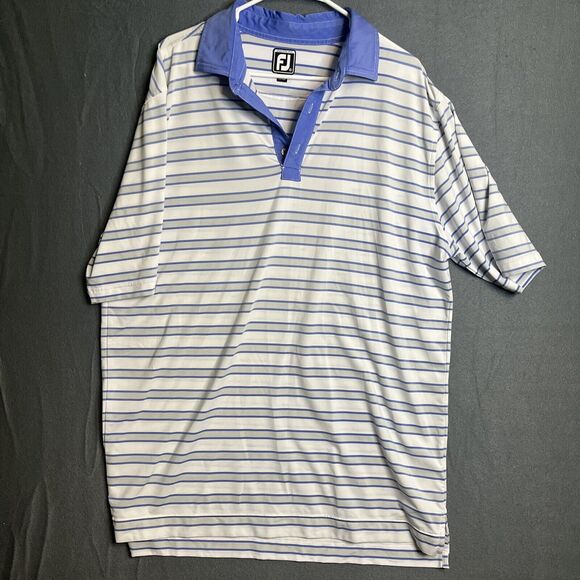 FootJoy Polo Shirt Mens XL Blue FJ Golf Wicking Athletic Fit Short Sleeve Active - Picture 1 of 9